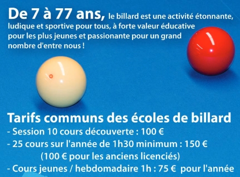 cours de billard rhone